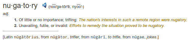 definition nugatory