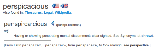 definition perspicacious