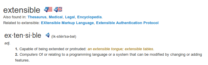 definition extensible