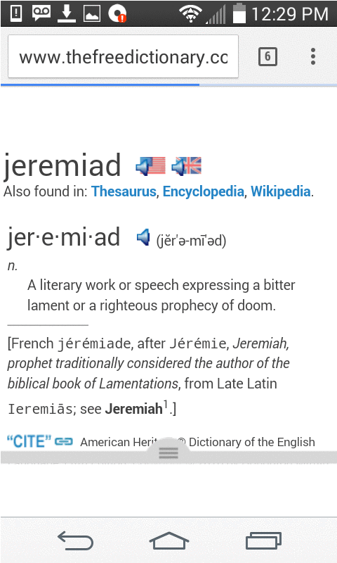 definition jeremiad