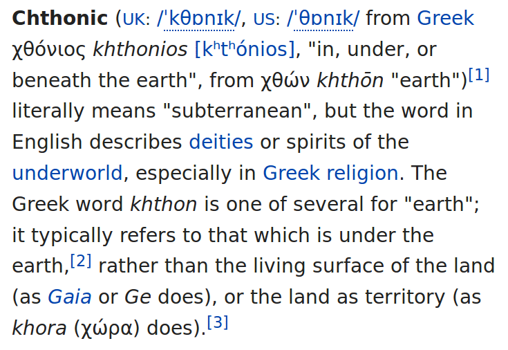 text wikipedia chthonic definition