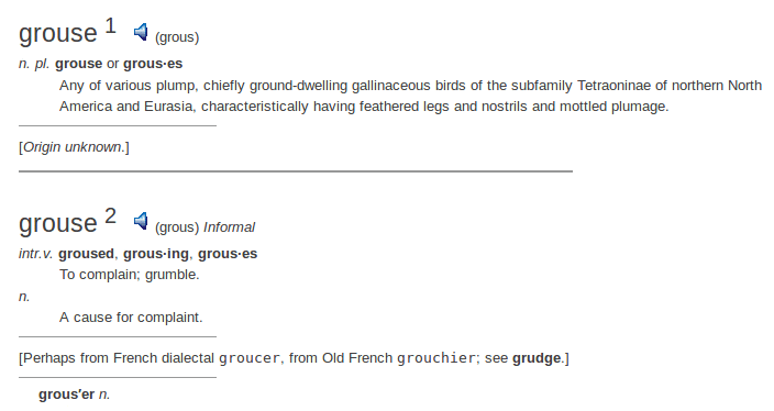    definition grouse