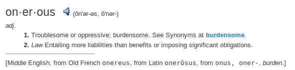 definition onerous definition onerous