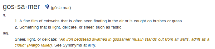 definition gossamer definition gossamer