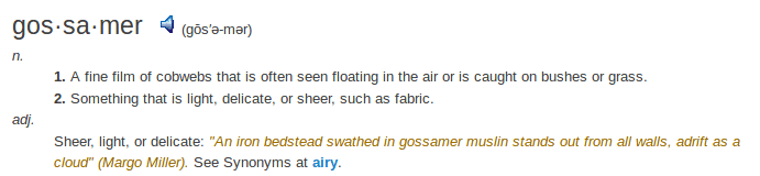    definition gossamer