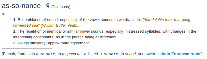 defintion assonance defintion assonance