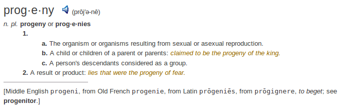definition progeny definition progeny