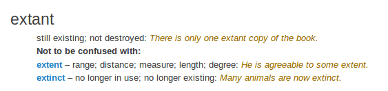    definition extant