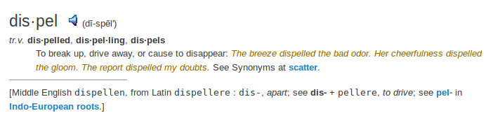    definitiona dispel