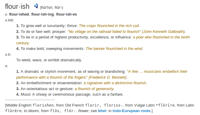    definition flourish