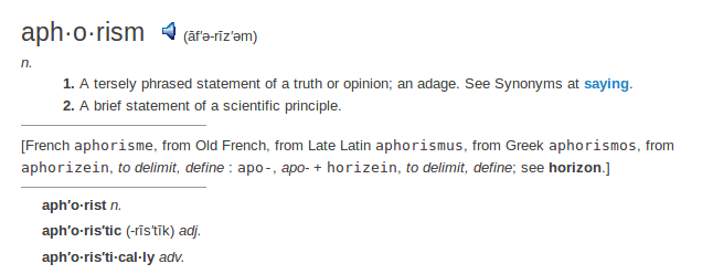    definition aphorism