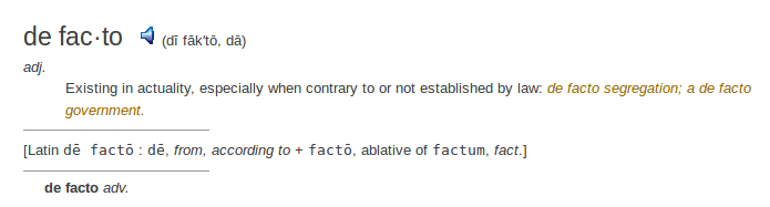    definition defacto