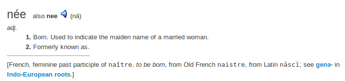 definition nee definition nee