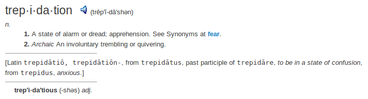    definition trepidation	