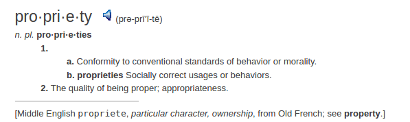    definition propriety