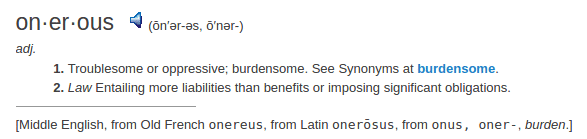    definition onerous