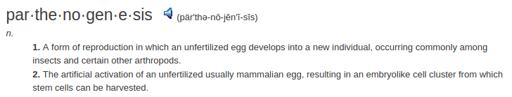 define parthenogenesis define parthenogenesis