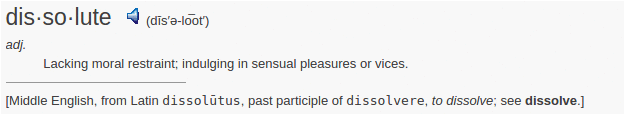    definition dissolute