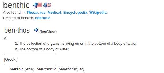    definition benthic