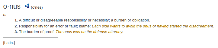 definition onus definition onus