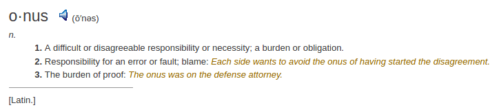    definition onus