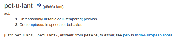 definition petulant definition petulant