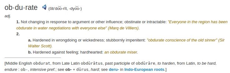    definition obdurate	