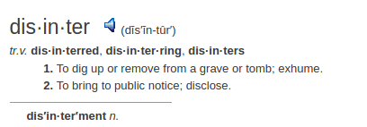    definition disinter