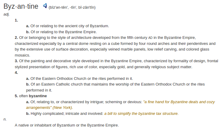    definition byzantine