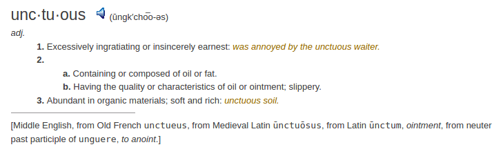 definition unctuous definition unctuous