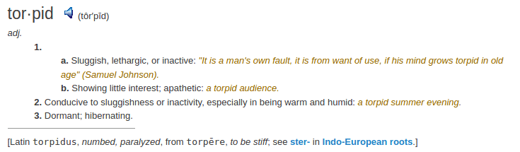 definition torpid definition torpid