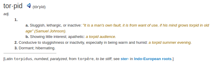 definition torpid