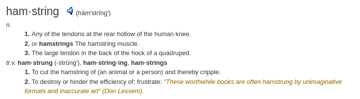 definition hamstrung
