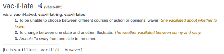 definition vacilate