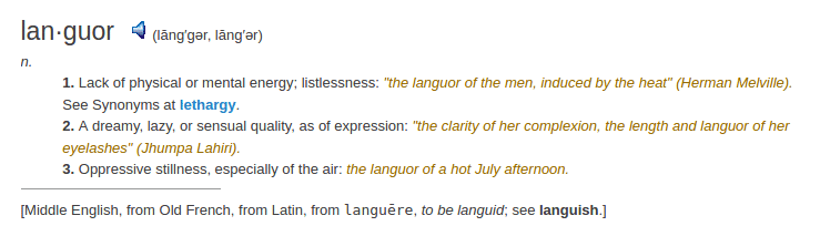 definition languor definition languor
