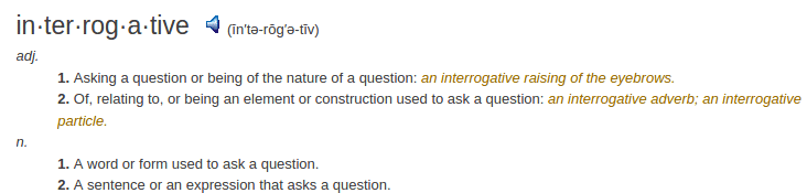 definition interrogative definition interrogative