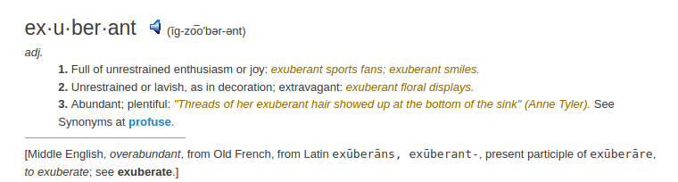 definition exuberant