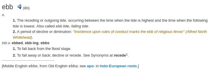 definition ebb
