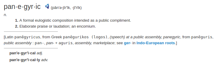 definition panegyric definition panegyric