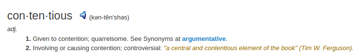 definition contentious