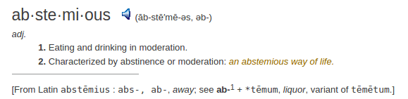 definition abstemious definition abstemious