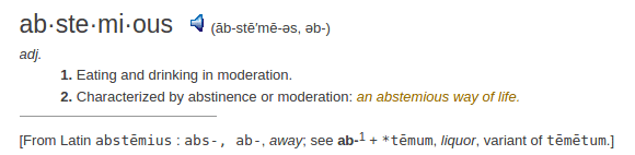 definition abstemious