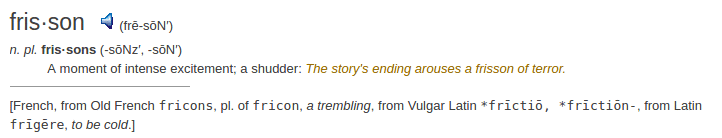definition frisson definition frisson