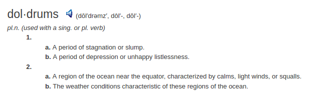 definition doldrums