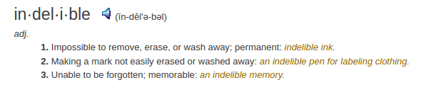 definition indelible definition indelible