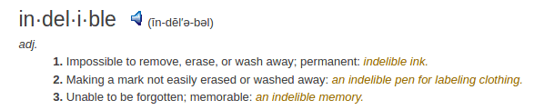 definition indelible