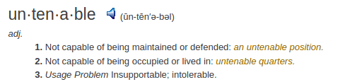 definition untenable