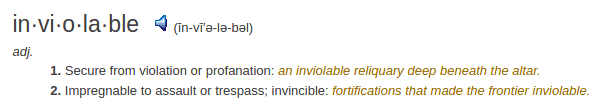 definition inviolable