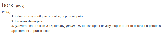 definition bork