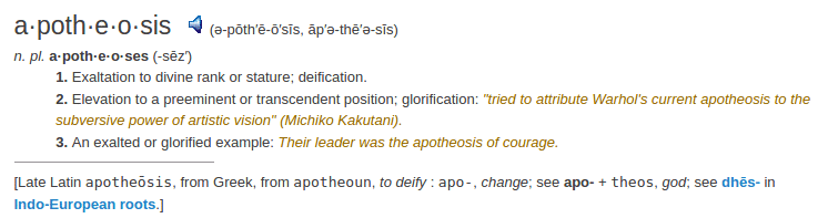 definition apotheosis
